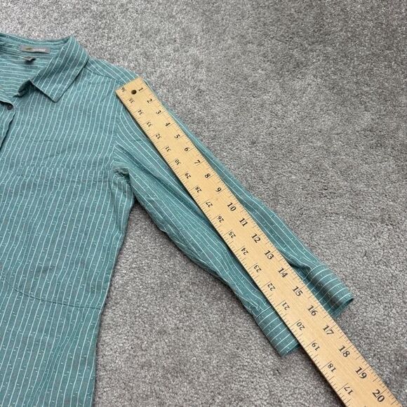 Horny Toad Fanfair Shirt Womens XS Green Striped Long Sleeve Organic Cotton Top - Picture 8 of 14